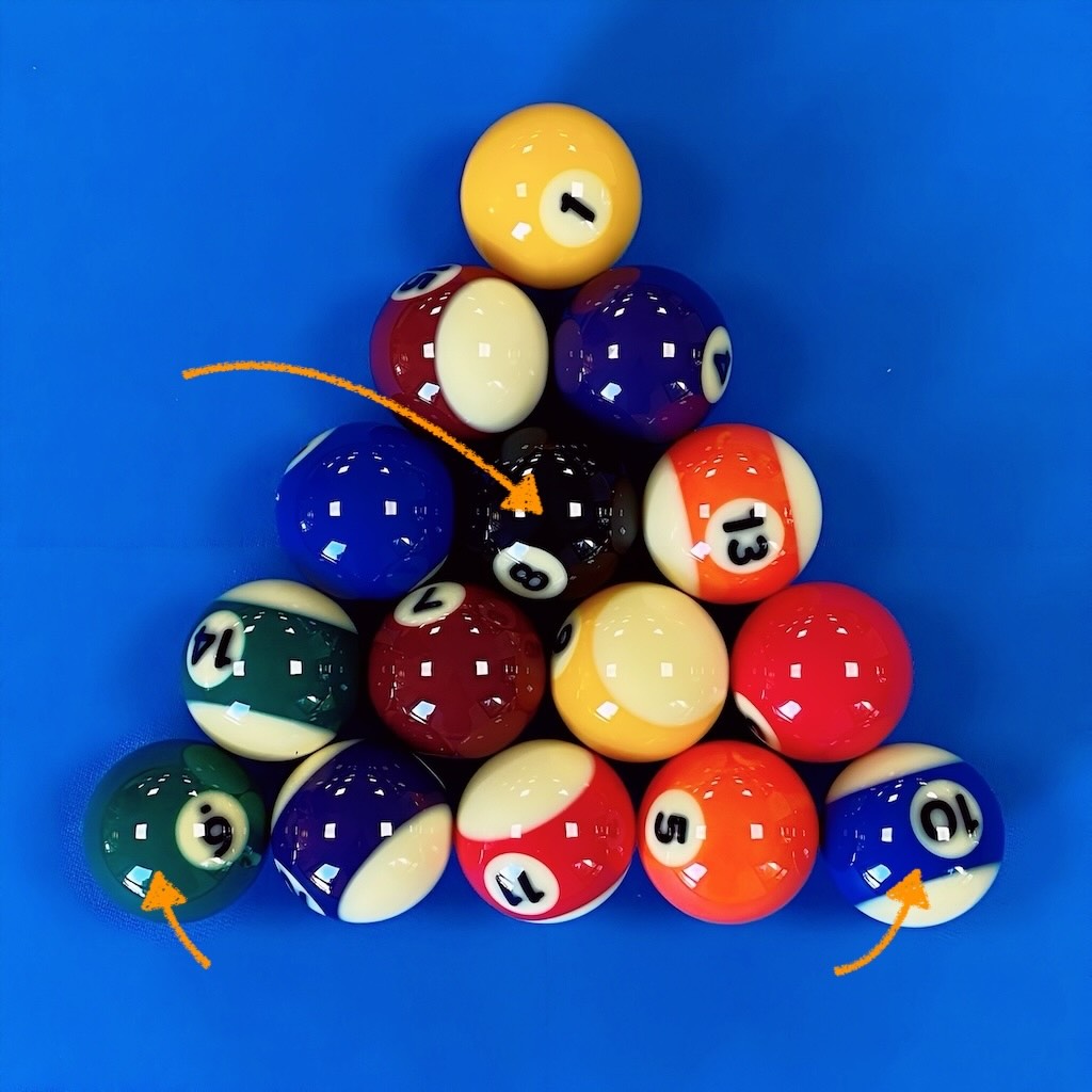 placement des billes de billard americain 8-ball